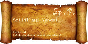 Szilágyi Vendel névjegykártya